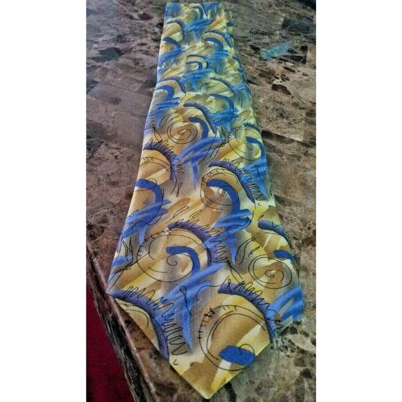 Jerry Garcia Tie Yellow 100% Silk Snail Garden Collection 14 - Picture 4 of 4